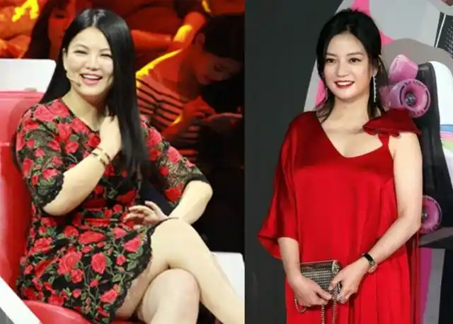 赵薇穿红裙把自己穿成50岁,身材跟李湘有的一拼,水桶腰抢镜