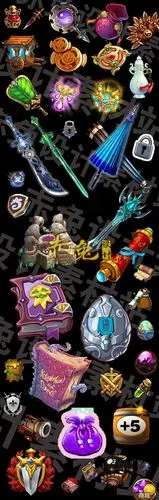 游戏美术素材资源ui图标技能道具武器宝箱装备钥匙对战按钮库png淘宝