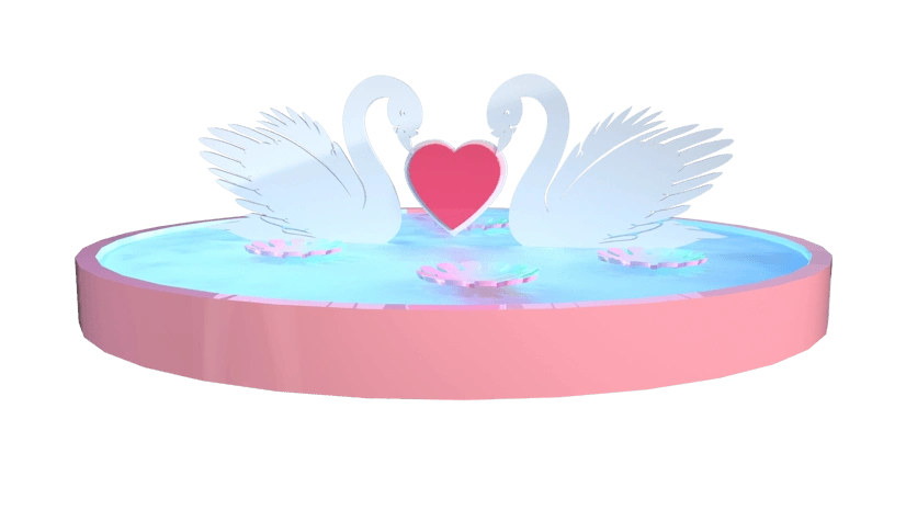 七夕情人节天鹅爱心