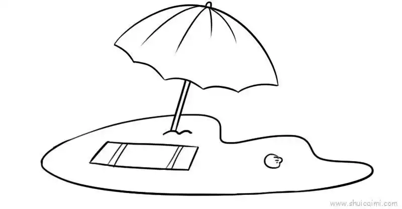 沙滩儿童画怎么画 沙滩简笔画图片