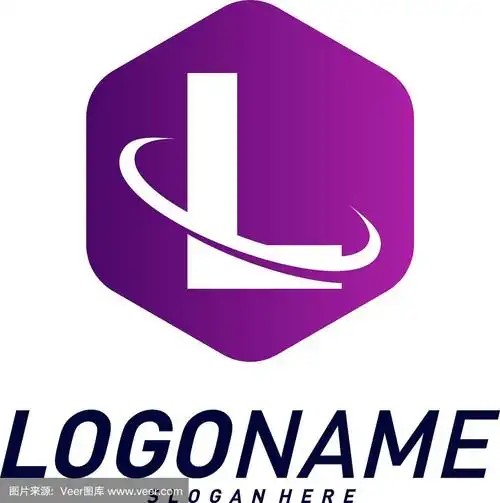 字体与行星标志设计概念字母l