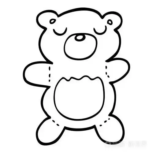 黑白卡通泰迪熊