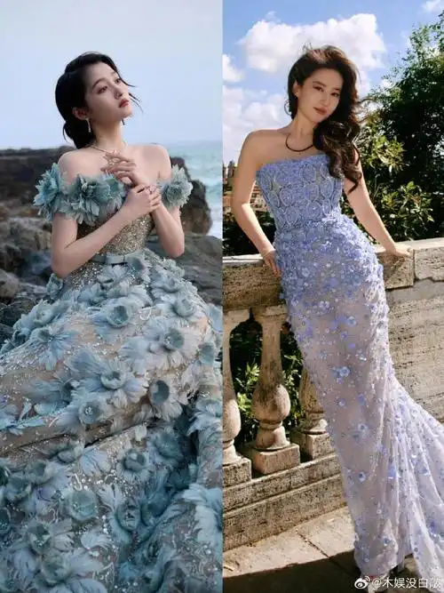 刘亦菲祖母绿高珠#  内娱唯二上身es新季高定的女星  关晓彤--2024.