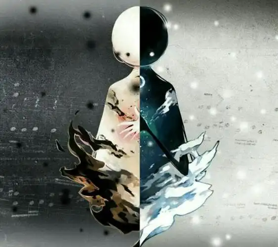 最好是头像,内容是一个人左边脸是天使,右边是魔鬼,或者左边是光明