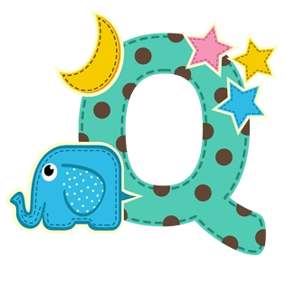 英文字母q艺术字母q泰国佛像手绘字母q人物模板可爱卡通字母q卡通字母