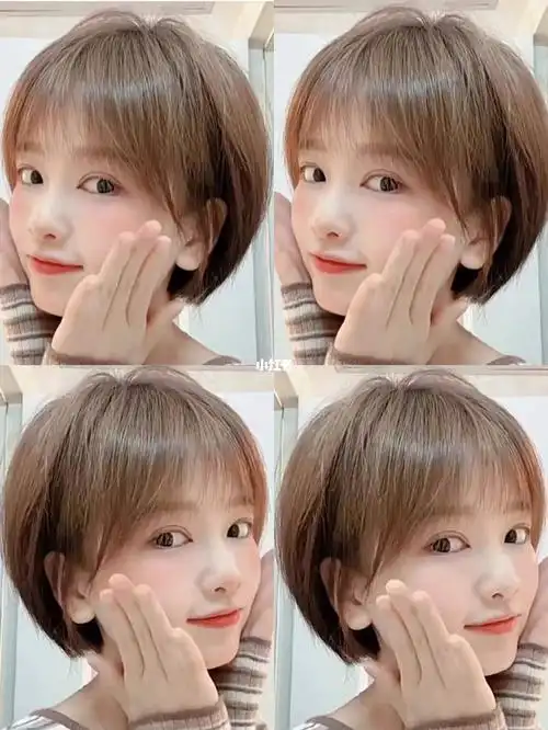 韩式女生甜美短发|学生党减龄显脸小