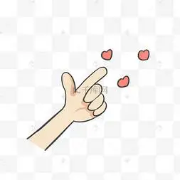 黄色手势比心商用元素