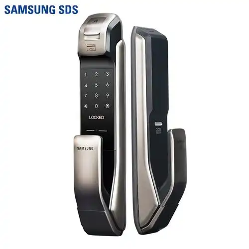 三星(samsung)指纹锁dp728流光银 电子门锁智能密码指门锁指纹密码