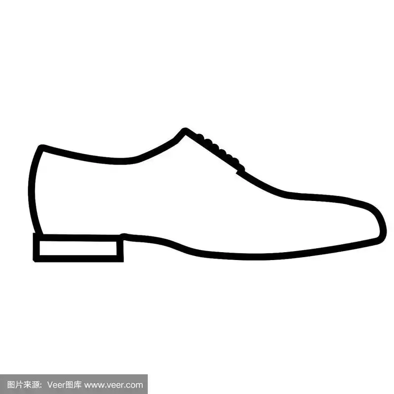 男鞋线图标孤立在白色背景