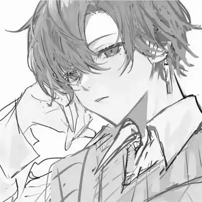 帅气动漫男生头像黑白图片