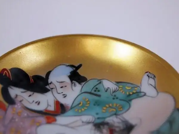 金兰手浮世绘春宫图秘画瓷碗三枚一套