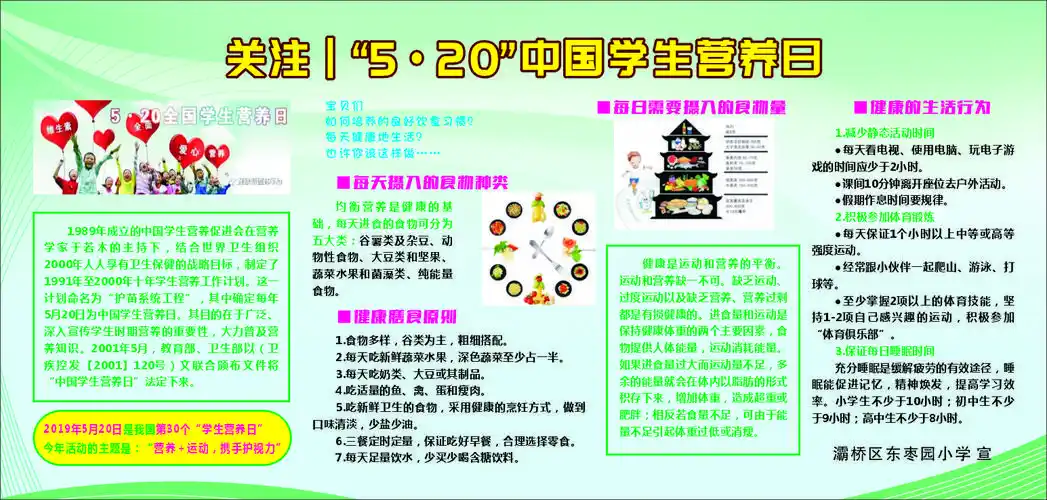 全国学生营养日学校制作宣传版面进行宣传
