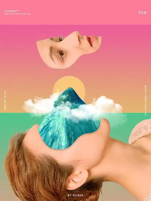 波普风创意人像合成|平面|海报|real_eileen - 临摹作品 - 站酷