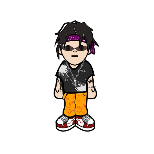 原创潮酷嘻哈插画头像q版rapper人偶