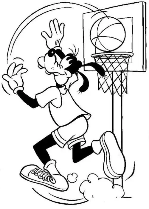 幼儿与家长投篮简笔画