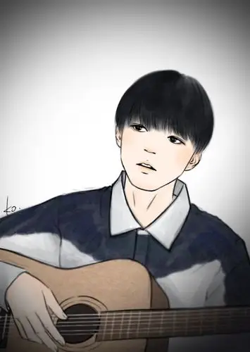 王俊凯##tfboys王俊凯手绘# 吉他少年王俊凯~~~(cr:@一坨可可酱