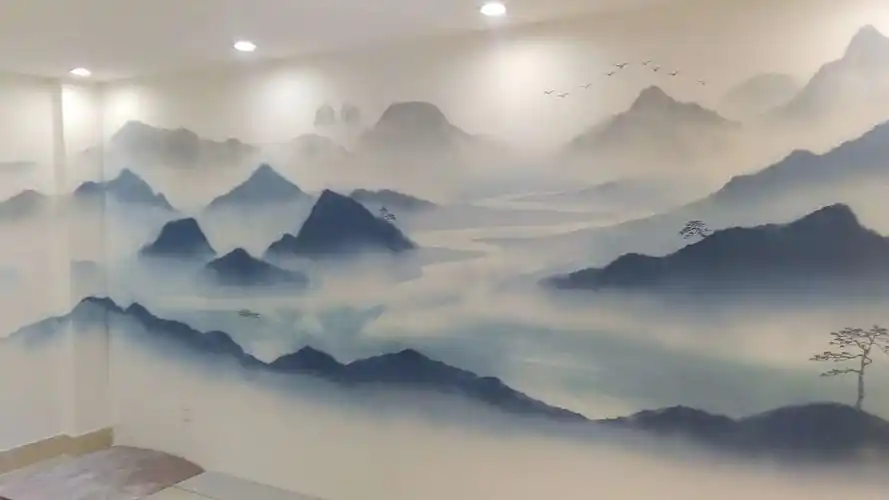 2019年李广深中国画山水手绘墙绘作品欣赏