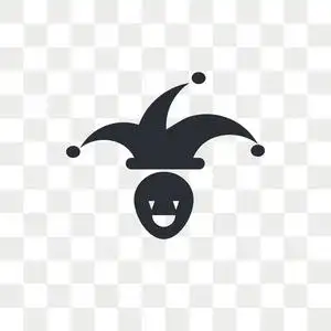 红色小丑的头发, 鼻子和嘴唇抽象的矢量符号标志或徽标模板.