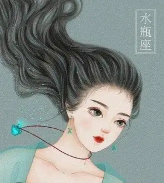 水瓶座古风画法,水瓶座画法可爱版,十二星座晚礼服画画