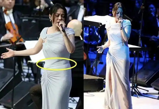 张靓颖真胖了!竟敢穿贴身连衣裙,腰间赘肉太真实,这就尴尬了