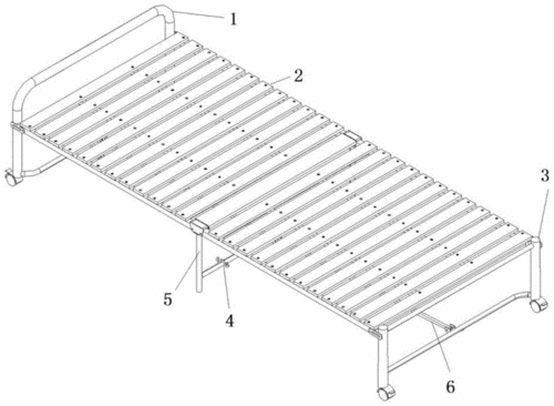 背景技术:折叠床是一种利用关节原理设计的简易床,由于折叠床使用方便