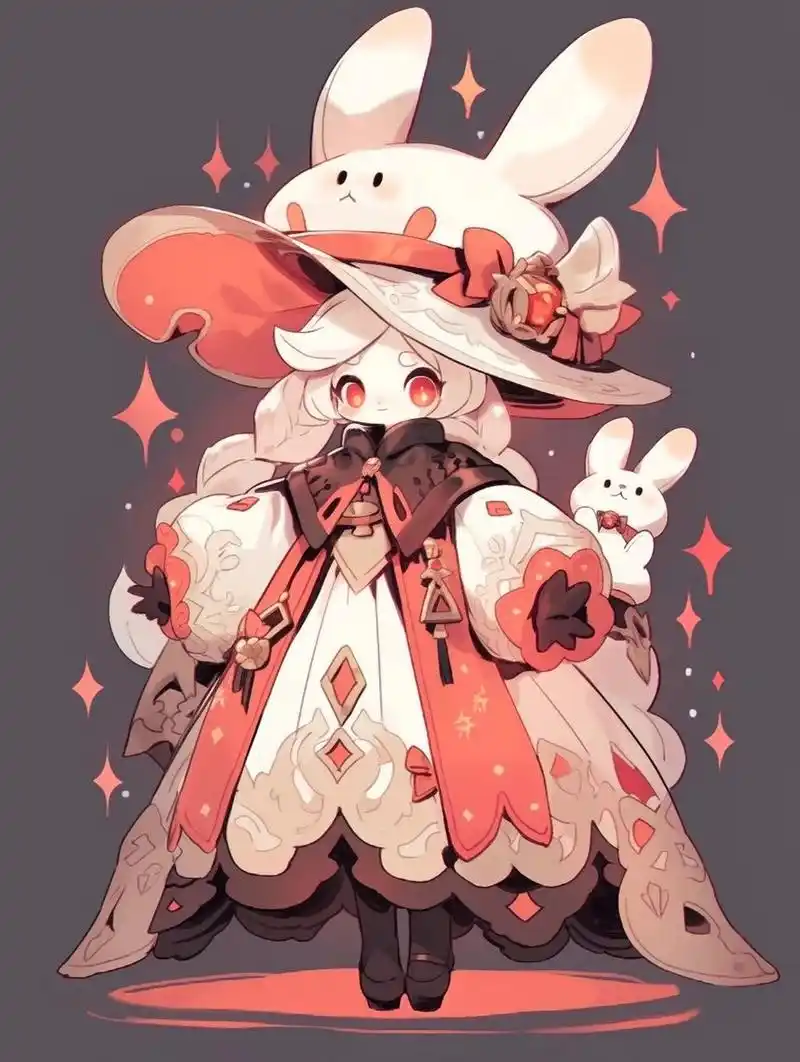 q版红色系兔子拟人小萝莉