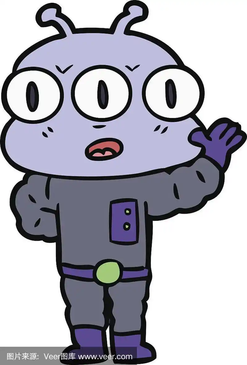 外星人,卡通,三只动物,眼药水,可爱的