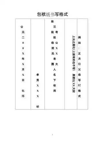 祭祀包袱书写格式doc