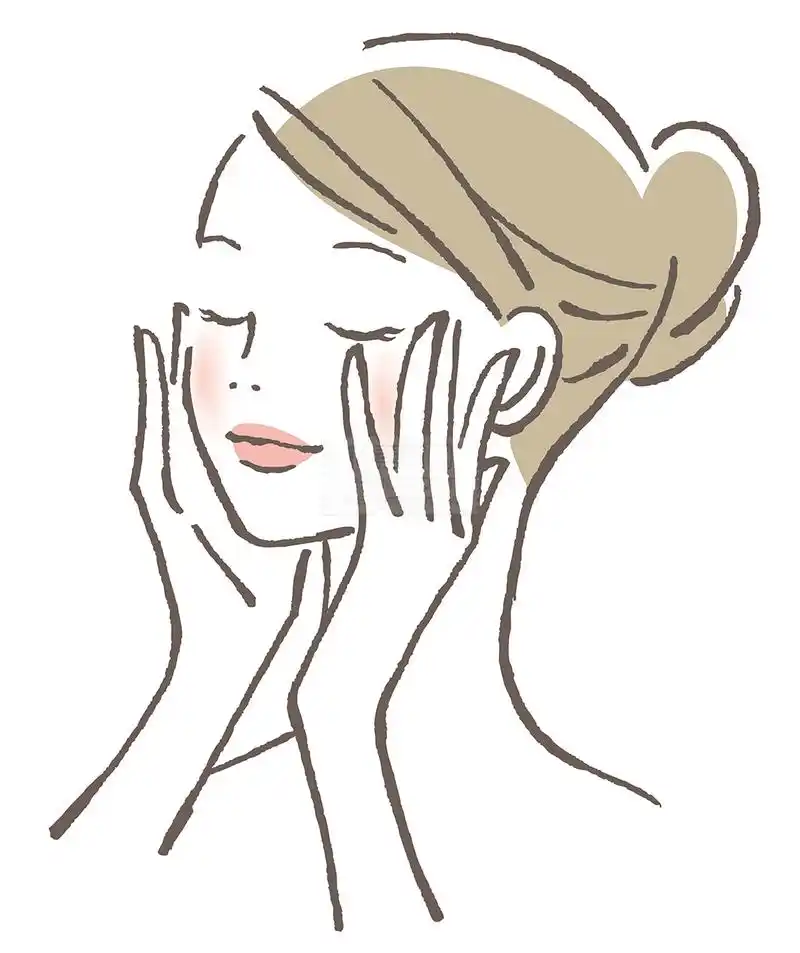 正在涂抹护肤品的女性矢量素材