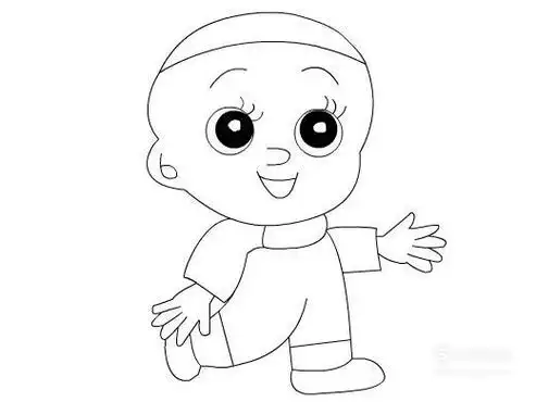 卡通人物大头儿子简笔画