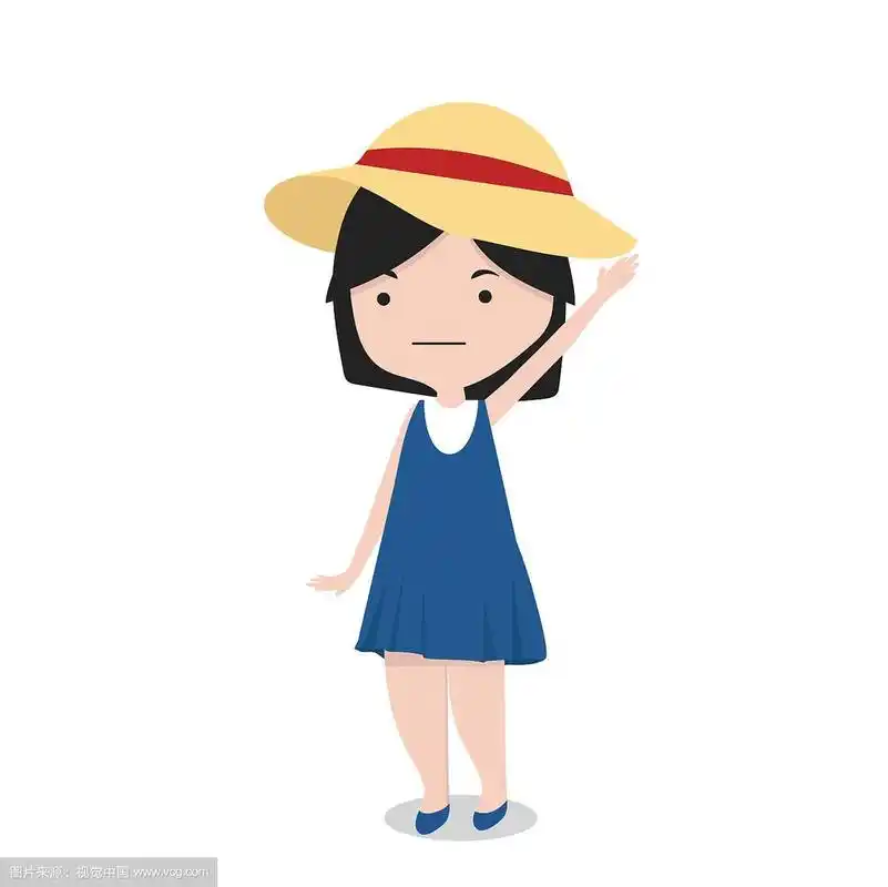 戴着帽子的小女孩卡通人物