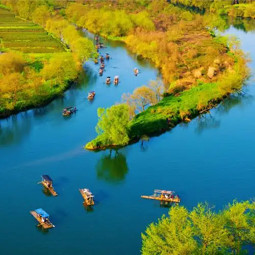 婺源月亮湾_风景_poco摄影,婺源,月亮湾,游船