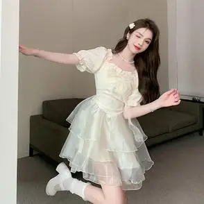 短款上市可爱结装公主裙蓬蓬裙淑女连衣裙饰甜美夏季实拍性感新款