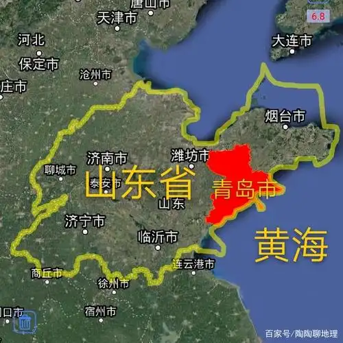 青岛市的地理位置图
