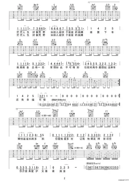 《陈奕迅《单车》吉他谱/六线谱》吉他谱