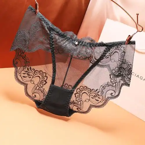 内裤女性蕾丝透明无痕棉裆抗菌透气女士性感女三角裤