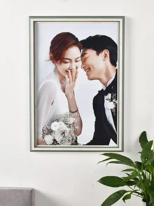 简约现代婚纱照框放大卧室床头小30寸做成相框冲洗照片定制组合框