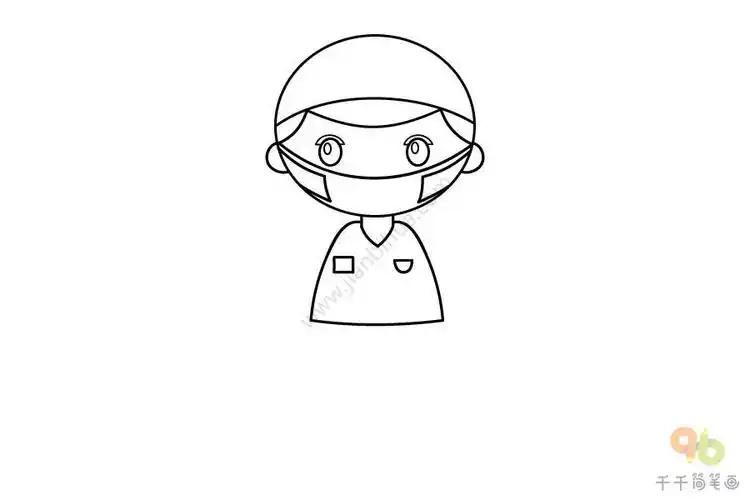 富有爱心医生简笔画