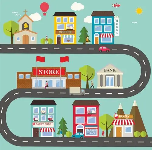 卡通城市公路交通图片素材