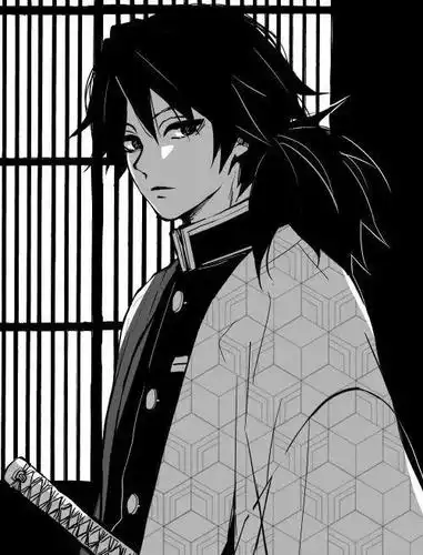 优质 忧郁 绝美 高清 无水印 鬼灭之刃动漫富冈义勇黑白壁纸