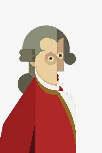 创意几何拼凑的牛顿像