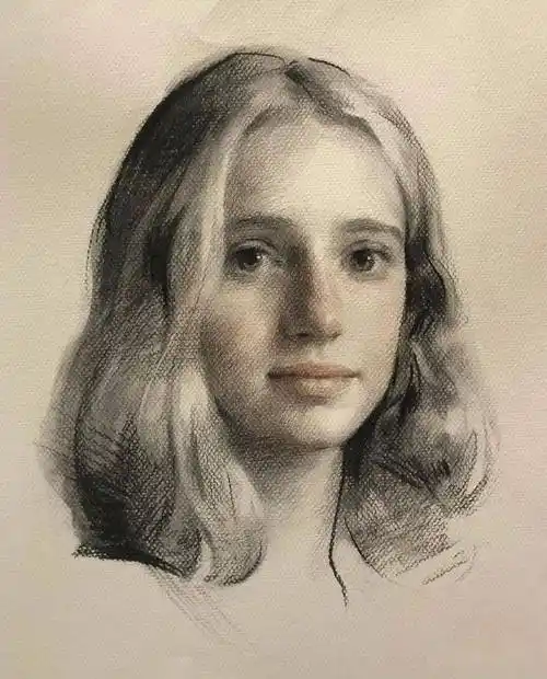 简洁灵动的素描把肖像画出了灵魂