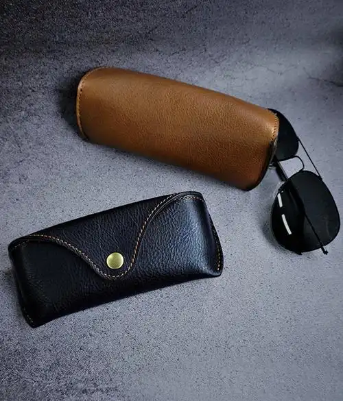 霜魄 雷朋太阳镜眼镜盒手工牛皮雷朋rayban抗压墨镜盒防压眼镜盒飞行