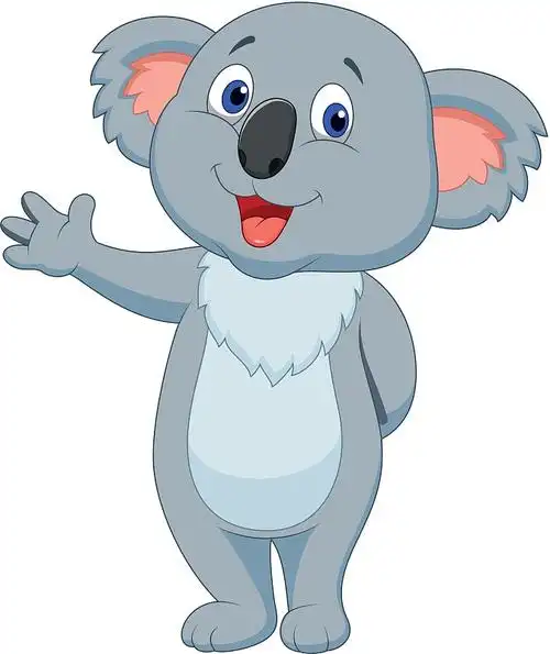 可爱的考拉卡通挥手图片