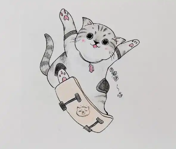 可爱的猫咪简笔画教程62100