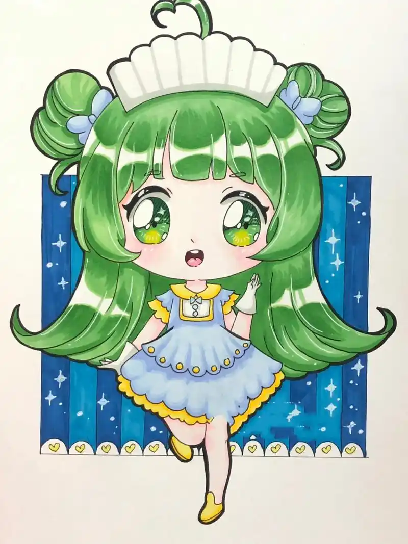 q版动漫|马克笔绘画|q版女生