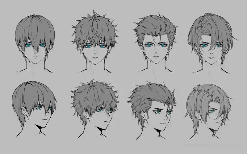 【板绘】画师 thececile实用的男性头发绘制教程