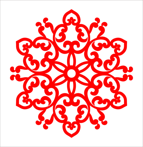 的约定最新原创创意六叶花朵六折剪纸图案民间剪纸六边形正六边形剪纸