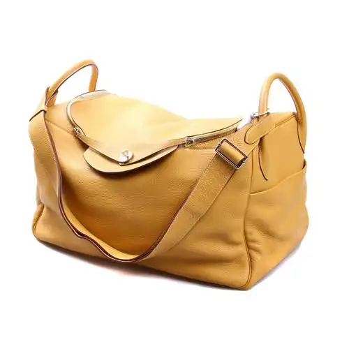 hermes(爱马仕)姜黄色皮质手提包