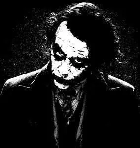 小丑面具头像黑白